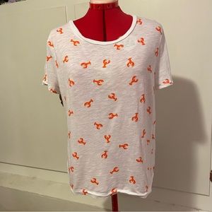 J Crew Cotton Lobster print T-shirt, Size L